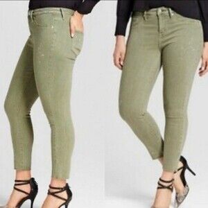 Mossimo green High Rise Crop Power stretch jeggings. Size 0